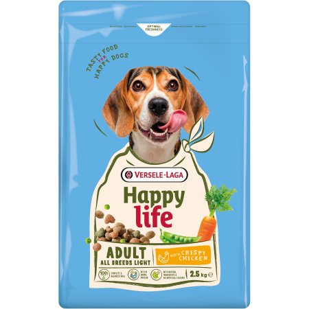 Happy Life Adult Light Honden Alle Rassen Met Kip 2,5kg