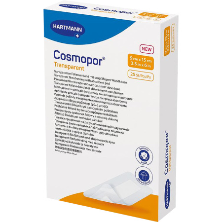 Hartmann Cosmopor Transparent 9x15cm Verband Absorberend Wondkussen 25 Verbanden