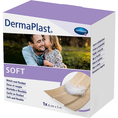 Hartmann DermaPlast Soft Pleisterstrips 5m x 6cm Stuk 1
