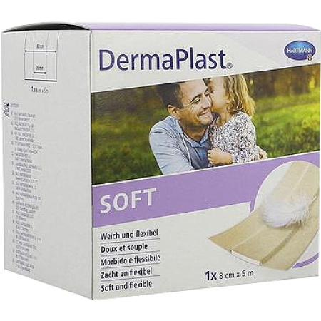 Hartmann DermaPlast Soft Pleisterstrips 5m x 8cm Stuk 1