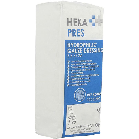 Gaas Hydrofiel 5x5cm Lagen 8 Stuks 100