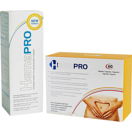 Hemapro Duopack Behandeling Tegen Aambeien 60 Capsules + Crème Behandeling Tegen Aambeien Tube 100ml
