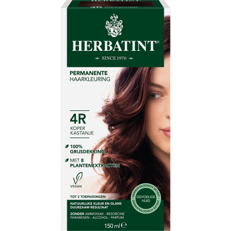 Titel Herbatint Permanente Haarkleuring Gevoelige Huid 4R Koper-Kastanje 1 Kit