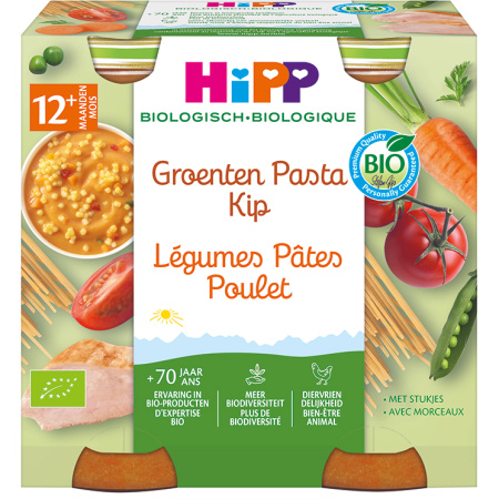HiPP Groenten Pasta Kip Bio 2x250g