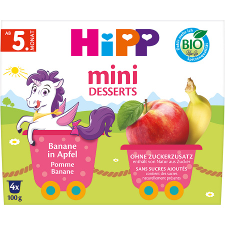 Hipp Mini Dessert Appel Banaan Bio 4x100g