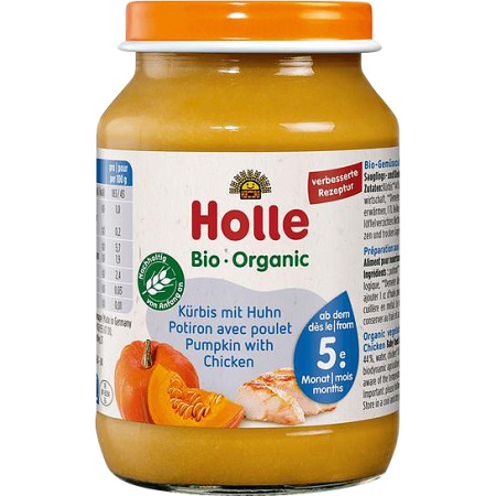 Holle Pompoen Met Kip Na 5 Maanden Bio Pot 190g