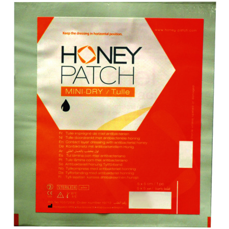 Honeypatch Mini-Dry/Tulle Doordrenkt Met Antibacteriële Honing 5x5cm Stuk 1