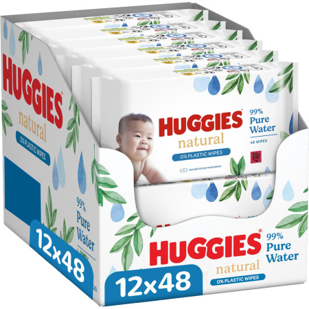 Huggies Babydoekjes Natuurlijk 0% Plastic 576 Stuks