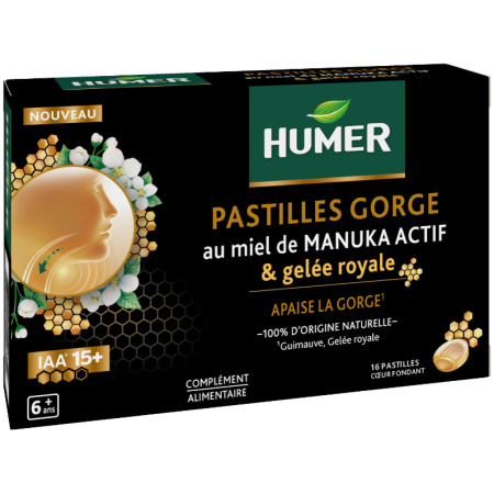 Humer Keelpastilles Honing Vanille Actief & Gele Rozen 16 Stuks