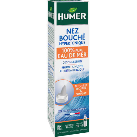 Humer Verstopte Neus Neusspray 100% Zeewater Volwassenen 50ml