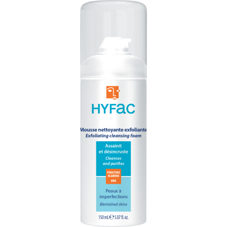 Hyfac Exfoliërend Reinigingsschuim Met AHA Onzuivere Huid Pompfles 150ml