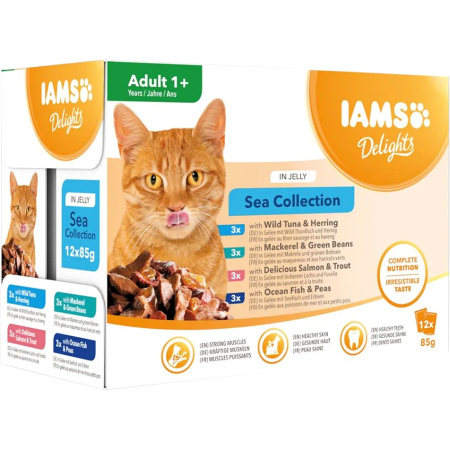 Iams Delights Adult Sea Collection Natvoer Kat 12x85g