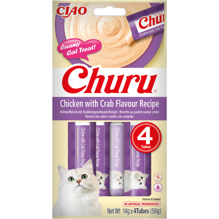 Inaba Cat Churu Kip Krab 4 Stuks