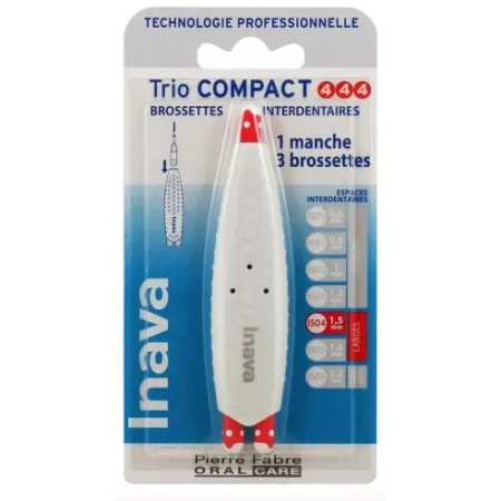 Inava Borstels Trio Compact Groot 444 Rood 1,5mm 3 Stuks