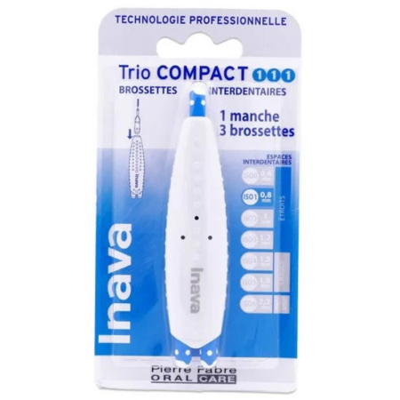 Inava Penselen Trio Compact Smal 111 Blauw 0,8mm 3 Stuks