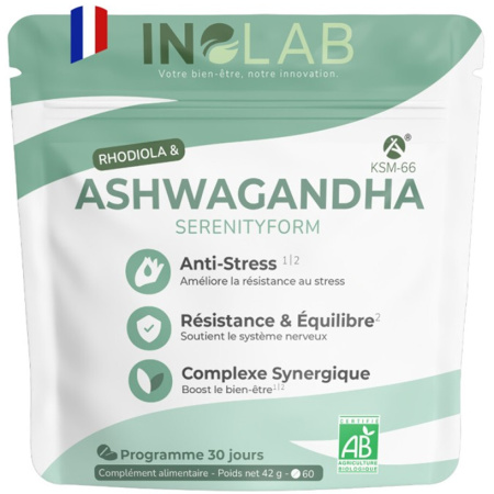 Inolab SerenityForm Complex Ashwagandha KSM66 + Bio Rhodiola 60 Tabletten