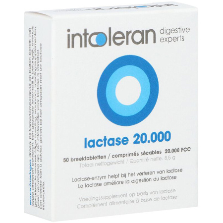 Intoleran Lactase 20.000 FCC 50 Breektabletten