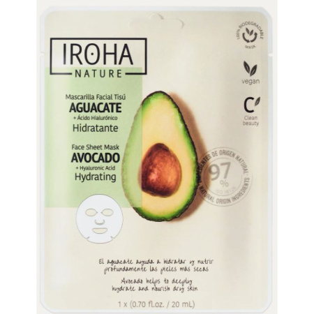 Iroha Avocado Hydraterend Masker 1 Stuk