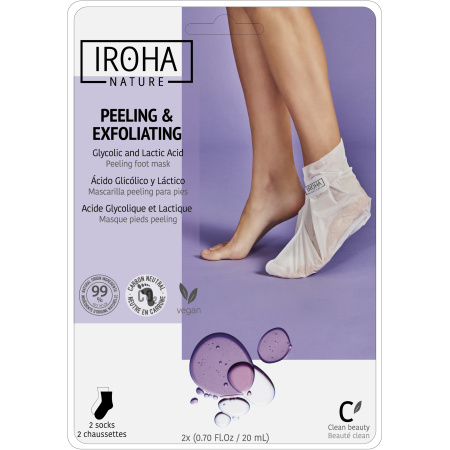Iroha Nature Glycolzuur En Melkzuur Peeling Voet Masker 2 Stuks