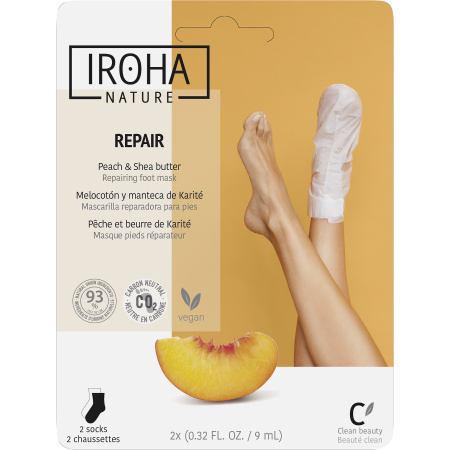 Iroha Nature Perzik En Sheaboter Voetherstellend Masker 2 Stuks