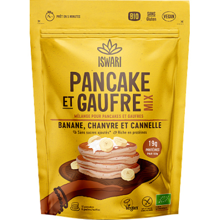 Iswari Pannenkoeken En Wafels Mix Banaan Hennep En Kaneel Zakje 300g