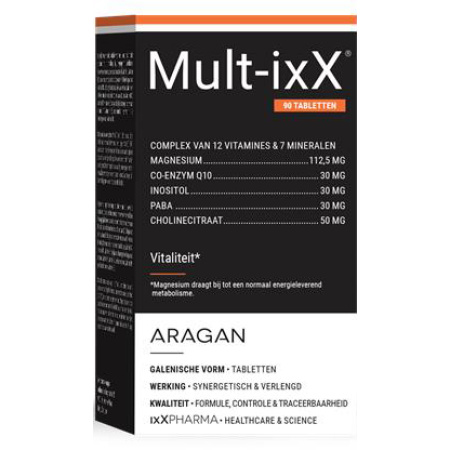 ixX Pharma Mult-ixX Energie & Vitaliteit 12 Vitaminen/7 Mineralen/CoQ10 90 Tabletten