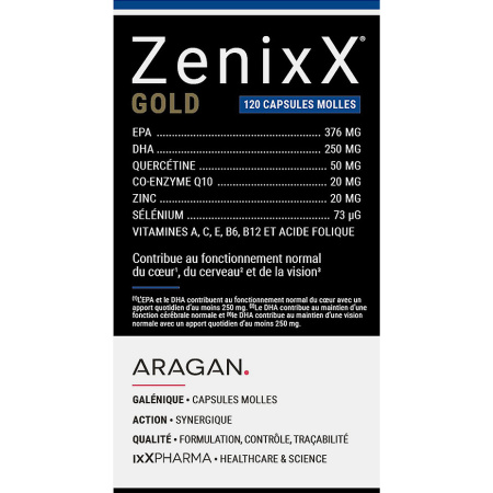 ixX Pharma ZenixX Gold Hart Brein & Zicht Omega-3 EPA & DHA 120 Capsules