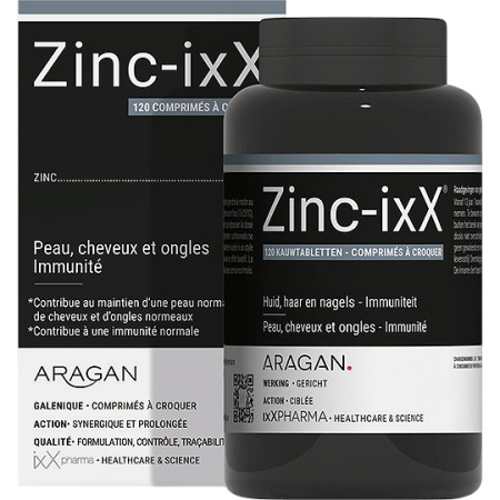 ixX Pharma Zinc-ixX Zink 22,5mg Immuniteit Huid/Haar/Nagels 120 Kauwtabletten