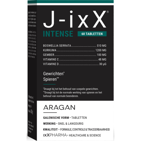 ixX Pharma J-ixX Intense Mobiliteit/Gewrichtscomfort Boswellia/Kurkuma/Vitaminen C-D 60 Tabletten