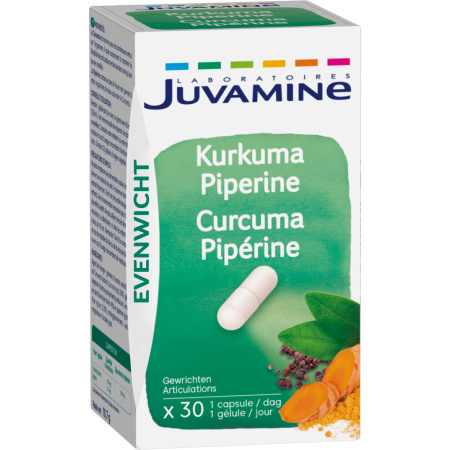 Juvamine Gewrichten Kurkuma Piperine 30 Plantaardige Capsules
