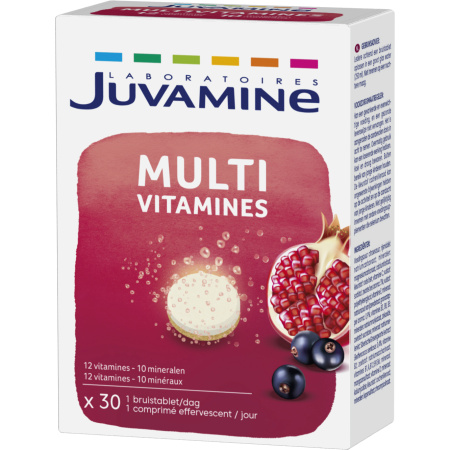 Juvamine Multivitamines Gold Fizz Rode Vruchten Smaak 30 Bruistabletten