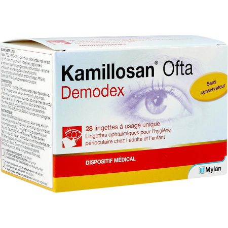 Kamillosan Ofta Demodex Oftalmologische Doekjes Volwassenen En Kinderen 28 Stuks