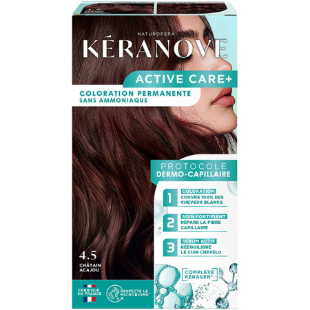Keranove Dermo-Capillaire Haarkleuring Zonder Ammoniak 4.5 Mahonie Kastanjebruin 1 Kit