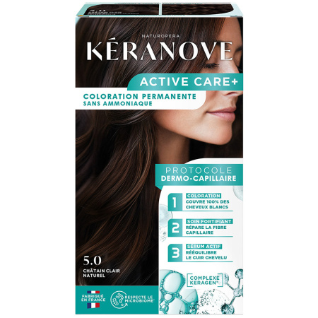 Keranove Dermo-Capillaire Haarkleuring Zonder Ammoniak 5.0 Natuurlijk Licht Kastanjebruin 1 Kit