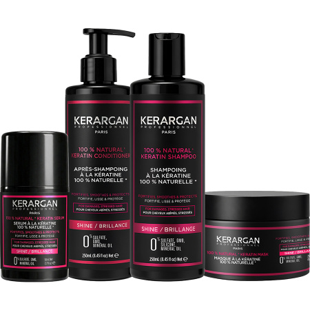 Kerargan Keratine Routine 4 Herstellende Verzorgingen Voor Beschadigd Haar 3x250ml + 50ml