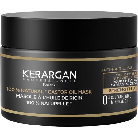 Kerargan Ricinus Versterkend Anti-Haaruitval Masker Voor Droog & Breekbaar Haar 250ml
