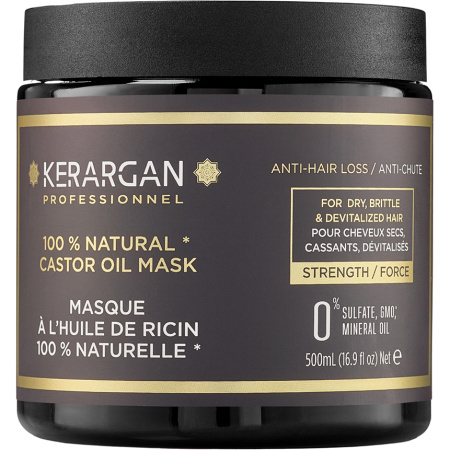 Kerargan Ricinus Versterkend Anti-Haaruitval Masker Voor Droog & Breekbaar Haar 500ml