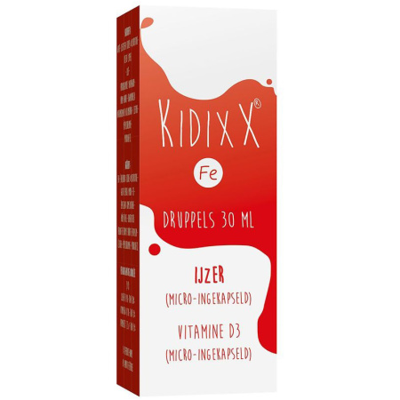ixX Pharma KidixX Fe IJzer Liposomaal & Vitamine D3 Groei & Vitaliteit Kinderen Aardbeiensmaak 30ml