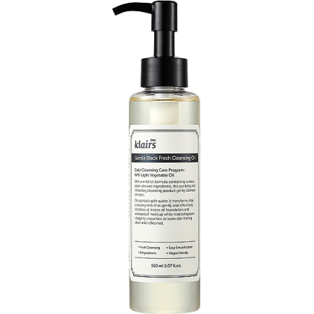 Klairs Gentle Black Frisse Reinigingsolie Pompfles 150ml