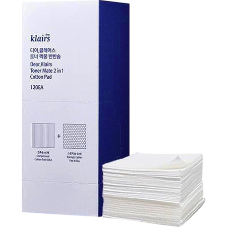 Klairs Toner Mate 2-In-1 Wattenschijfje 120 Stuks