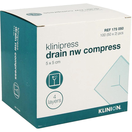 Klinion Klinipress Vlies Compres 5x5cm 100 Stuks (4175050)