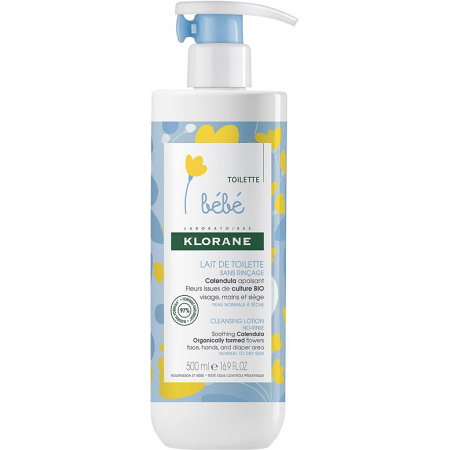 Klorane Baby Hydraterende Reinigingsmelk Met Calendula Pompfles 500ml