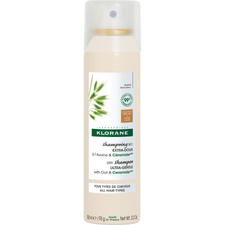 Klorane Getinte Droogshampoo Ultramild Met Haver En Ceramide Bruin Haar 150ml