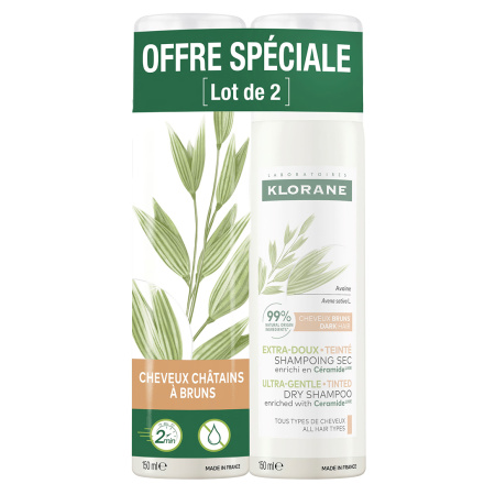 Klorane Haver Droogshampoo Getint 2x150ml