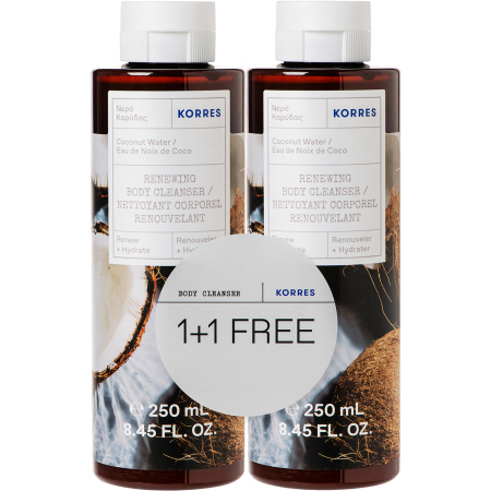 Korres Vernieuwende Lichaamsreiniger Kokoswater Flessen 2x250ml 1+1 Promo