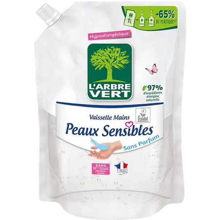 L'Arbre Vert Handafwasmiddel Gevoelige Huid Navulling 1l
