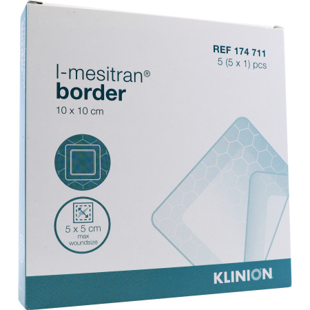 L-Mesitran Border Hydro-Actief Wondverband Met Plakrand 10x10cm Stuks 5