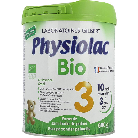 Laboratoires Gilbert Physiolac Bio 3 Groeimelk 10 Maanden Tot 3 Jaar Pot 800g