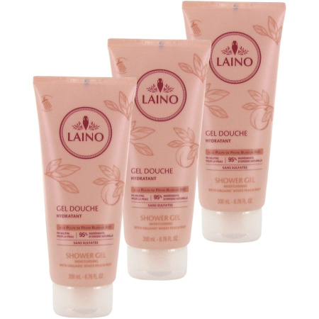 Laino Douchegel Pulp Perzik 200ml Promo 2 + 1 Gratis