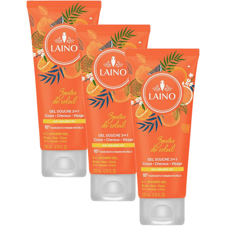 Laino Gestes De Soleil 3in1 Citrus Douchegel Bio Lichaam Haar Gezicht Tube 200ml Promo 2+1 Gratis